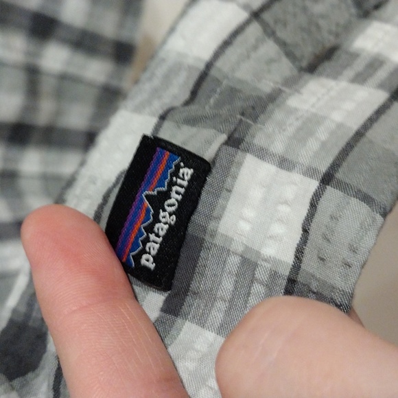 Patagonia Men's Gray Plaid Puckerwear Seersucker Textured Shirt Sz XXL-Gorpcore - Picture 7 of 7